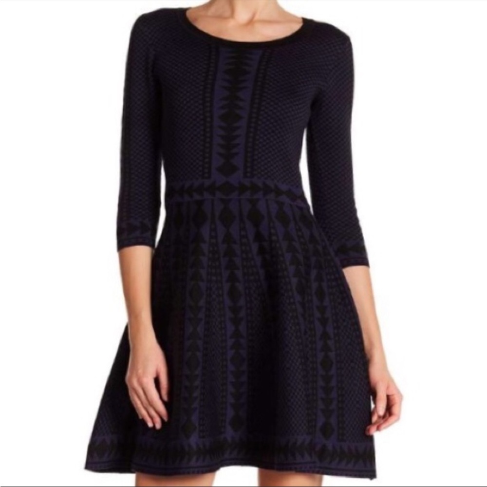 Nina Leonard Fit & Flare Sweater Dress Size S